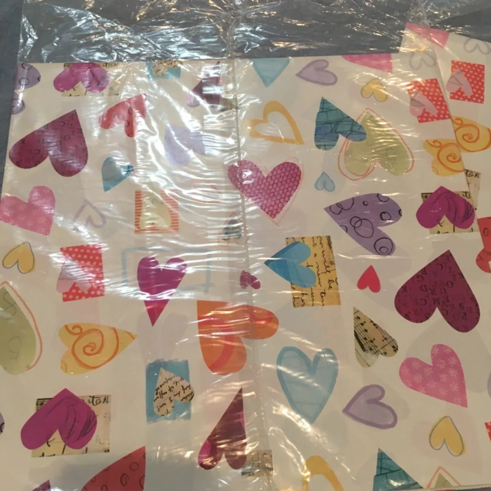 Bundle of hearts crafts, bag & wrapping paper 14 items -1 of 14 contains 3 items